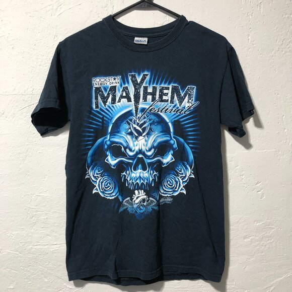 2008 First Annual Mayhem Festival Rockstar Energy Metal Music Concert Tee - Picture 2 of 7
